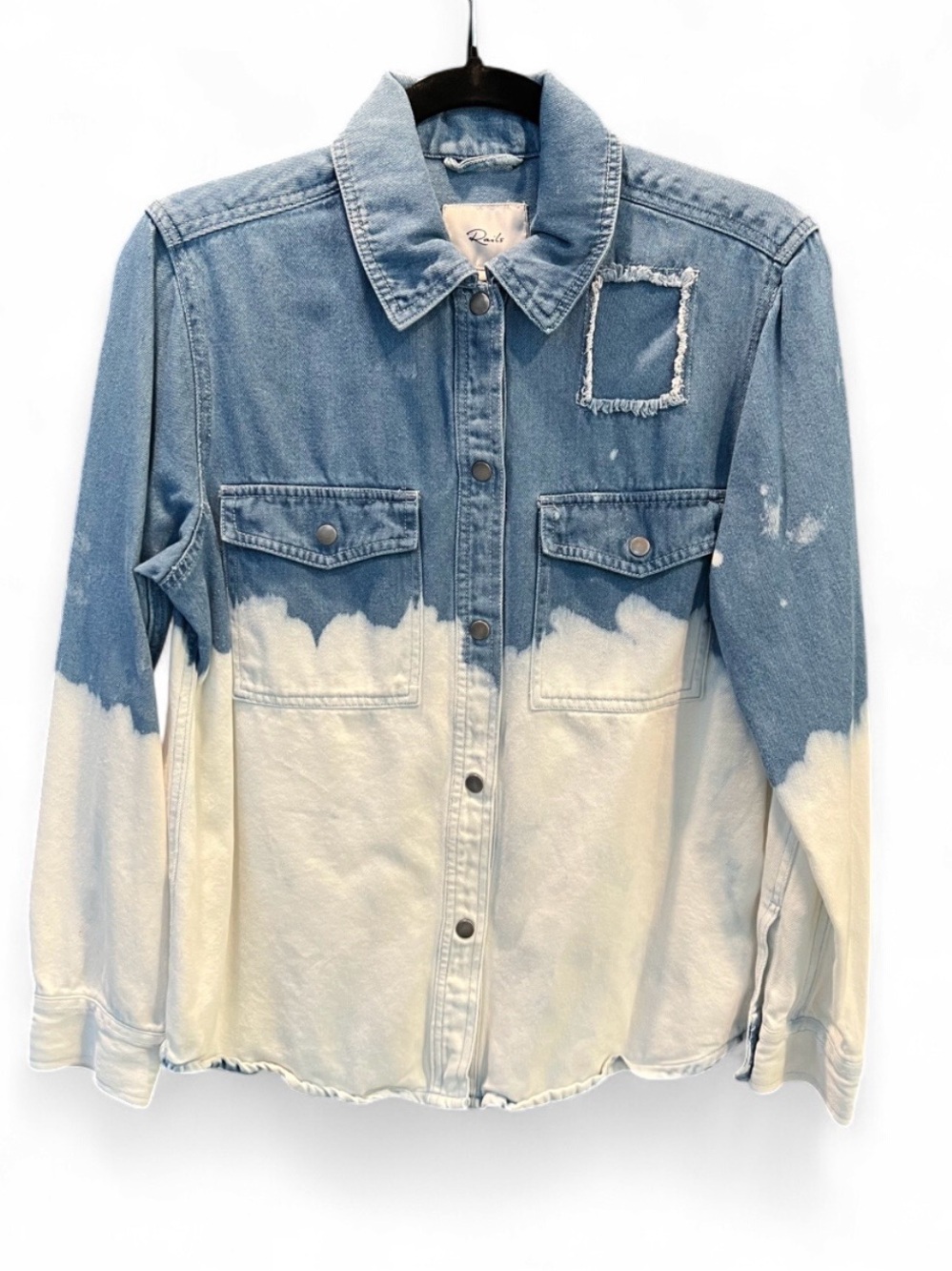 Rails Kids Two-Tone Blue and Cream Denim Button-Down Shirt